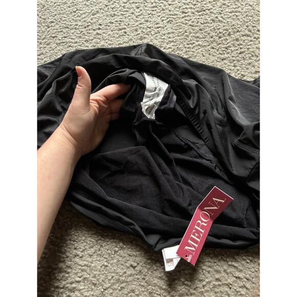 NWT Merona Swim Shorts Trunks Women’s Size 24w/26w Solid Black - Picture 4 of 4